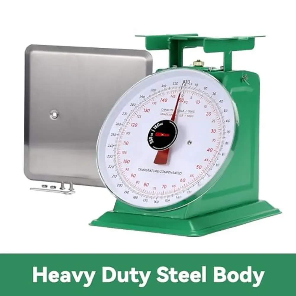 Heavy Duty Industrial Food Scale with Stainless Steel Platform 330lb Capacity Easy-to-Clean Mechanical Kitchen Scale Restaurant