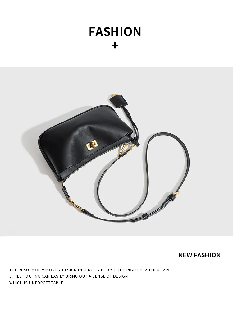 Luxuriöse Damen-Schultertasche aus Spaltleder - Klassische Paris Tote-Handtasche, Einfache Umhängetasche mit Metallschnalle – Detail 5