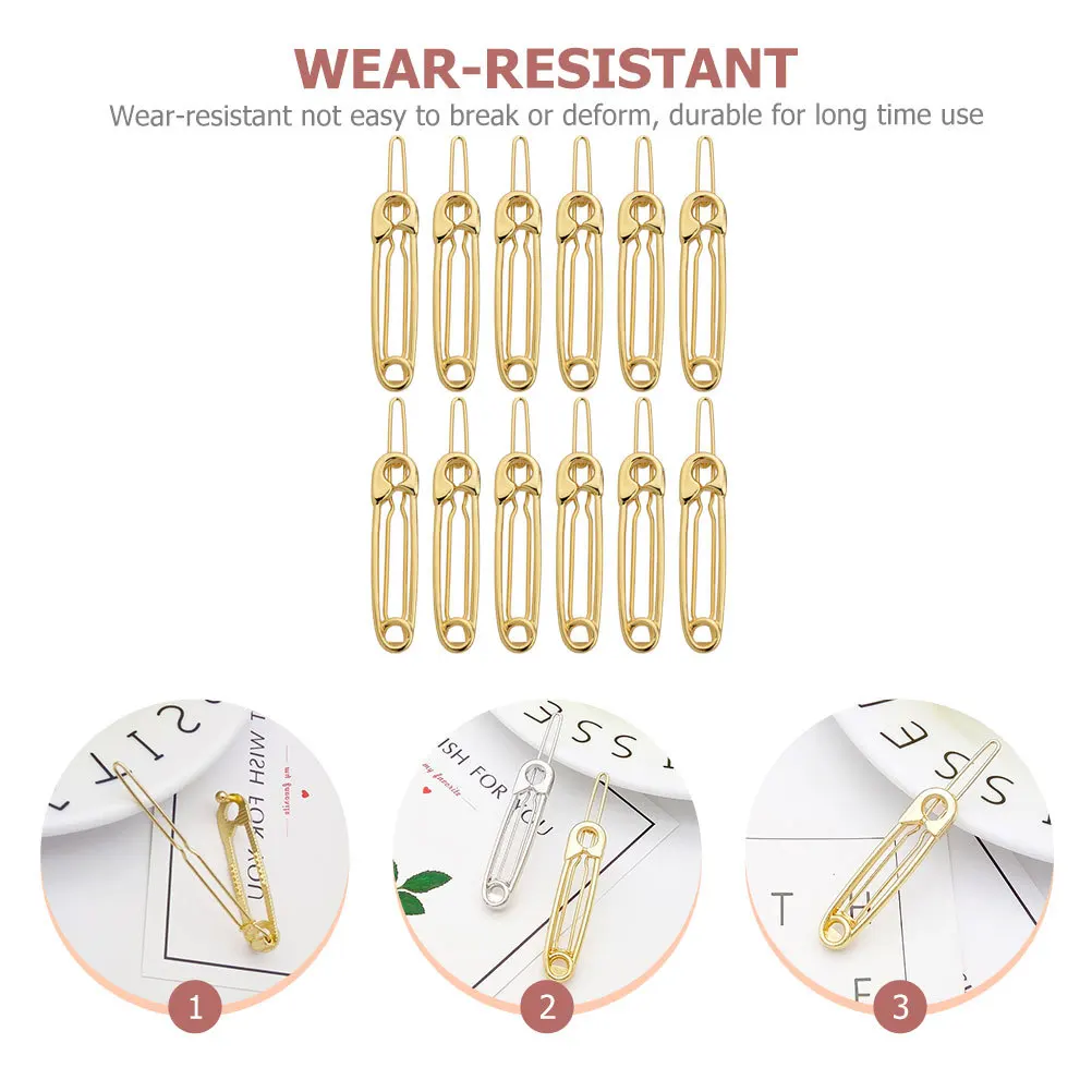 

12Pcs Premium Alloy Hair Clips Safety Pin Design Durable Metal Barrettes for Women Hair Accessories Hairpin