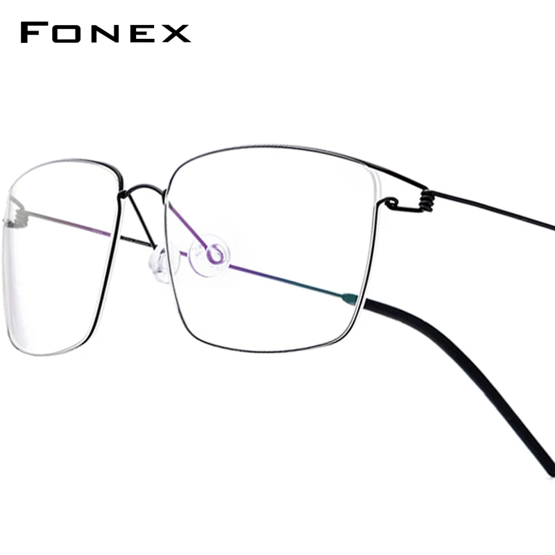 FONEX Titanium Aloi bingkai kacamata pria merek desain Ultralight-Weight Denmark Korea Morten Screwless Eyewear 98624