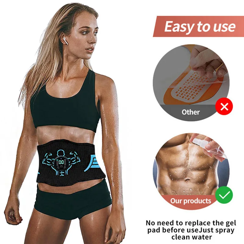 ABS المدرب الكهربائية محفز العضلات EMS البطن العضلات الحبر حزام الجسم مدلك اللياقة البدنية التدريب التمارين المنزل الصالة الرياضية تجريب #2