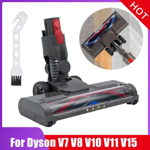 For Dyson V7 V8 V10 V11 V15 Hardwood Floor Attachment For Dyson Soft Roller Brush Head Replacement With LED Light