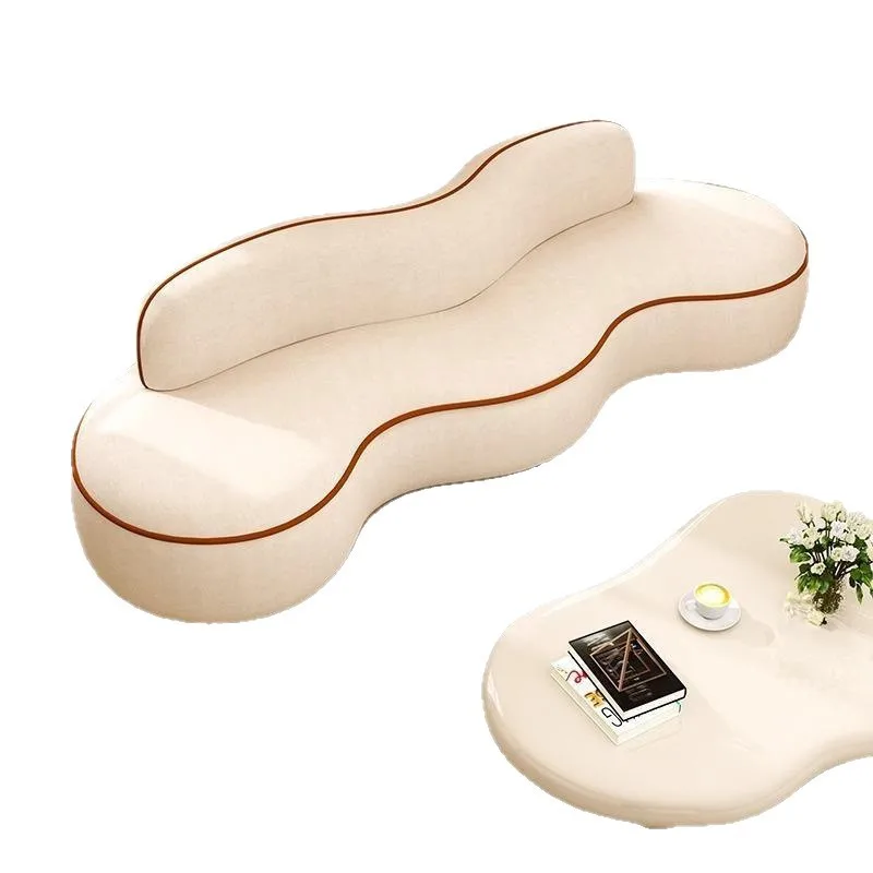 

Curved Cream Wind Lamb Fleece Home Rest Beauty Salon Wedding Shop Reception Clothing Store Lazy Corner So