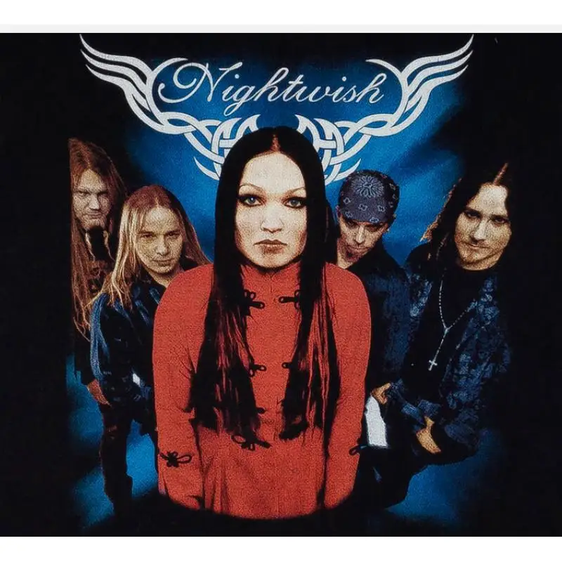 

Винтажная хлопковая черная мужская футболка Nightwish Tour Concert S 234XL