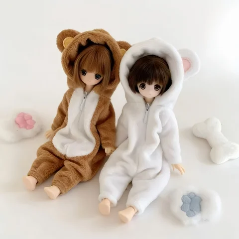 Плюшевый комбинезон-пижама для кукол BJD Ob24 1/6