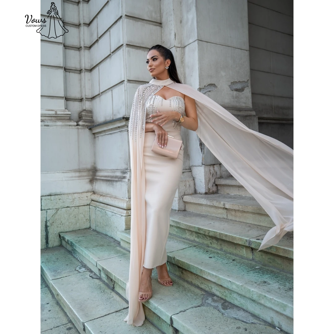 특별한 행사용 웨딩드레스, 피쉬테일 스커트 럭셔리 프롬 드레스 2025 맞춤 제작 리본 비즈 자수 고급 파티 드레스