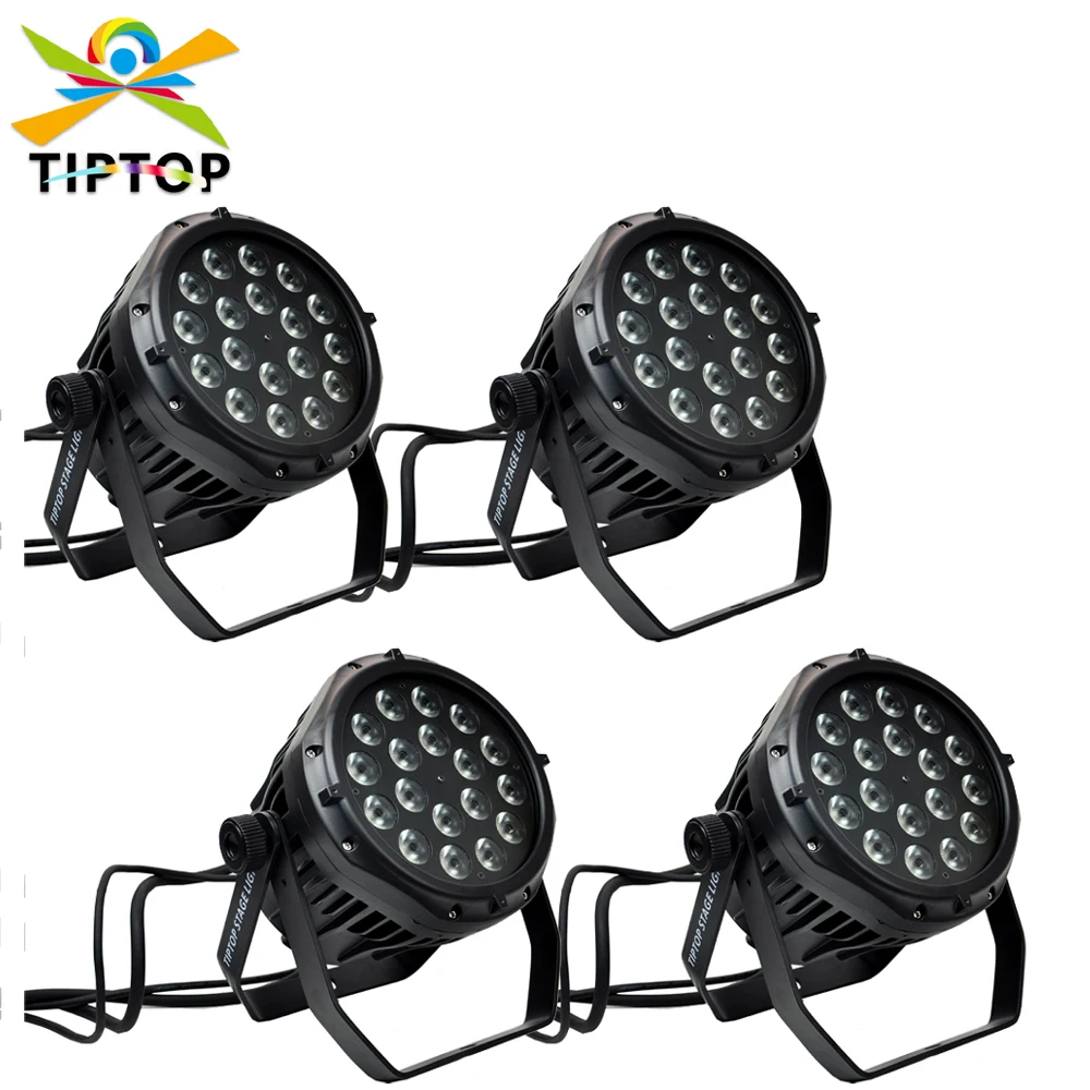 TIPTOP 18x12W RGBW Waterproof Led Par Cans IP65 Rain Proof Casting Aluminum Housing 4/8 Channels Control Outdoor 3PIN XLR