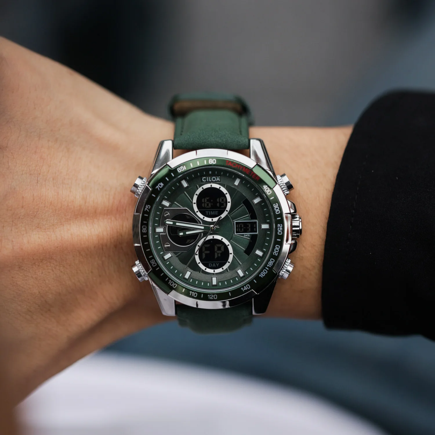 ساعة CILOA الجديدة للرجال متعددة الوظائف رياضية كاجوال كوارتز - مضيئة ومقاومة للماء #2