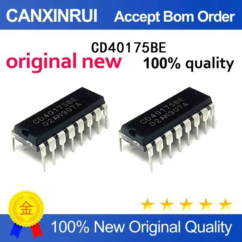 (5-100 Pieces)Brand new original CD40175BE CD40175 DIP16 spot chip IC