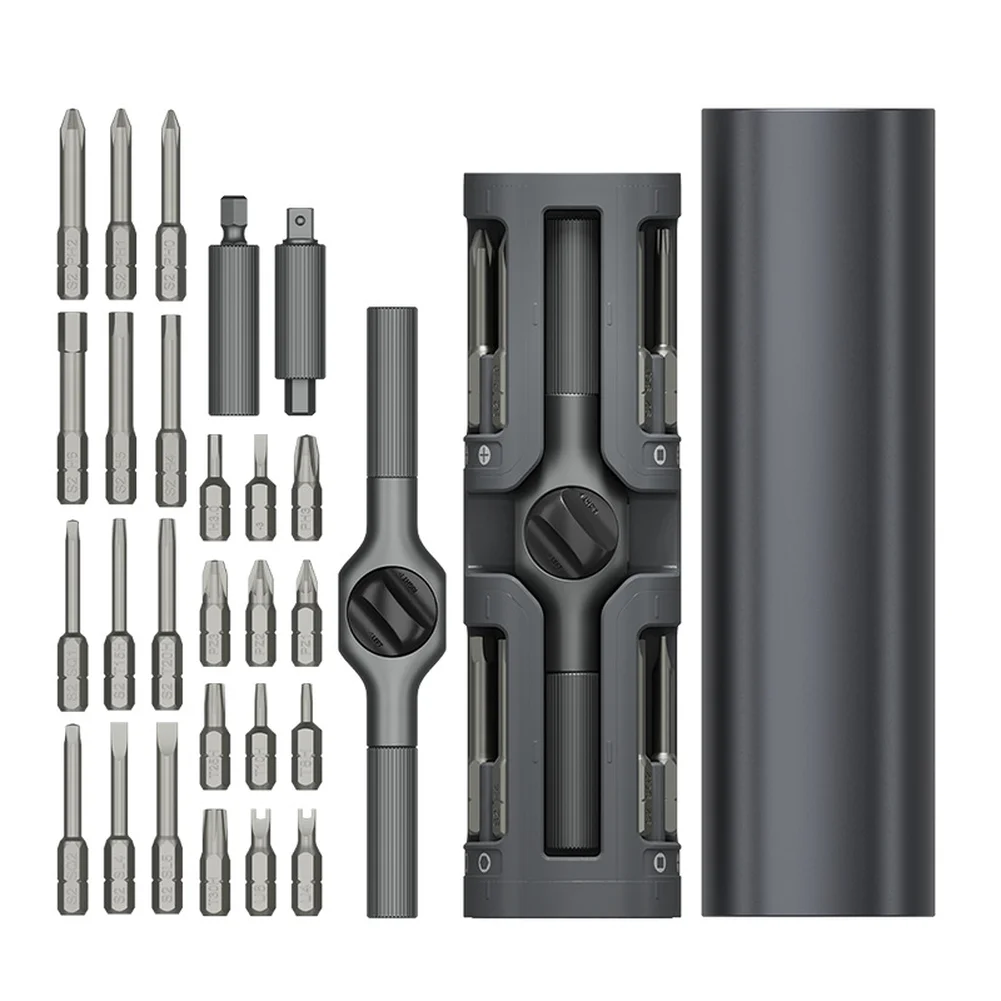 29 In 1 Magnetic Ratchet Screwdriver Wrench Tool Set For Car Home Electronics Repairs With Quick Release Case And Bit Holders