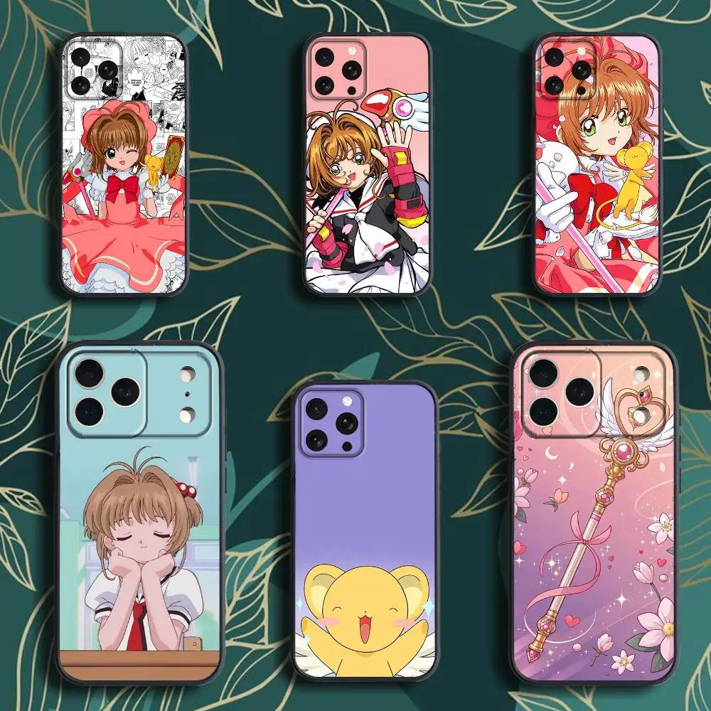 

Cardcaptor-ES S-Sakura Phone Case For iPhone 17,16,15,14,13,12,Pro,Max,Plus,E,SE4,Air,Mini Black Soft Box