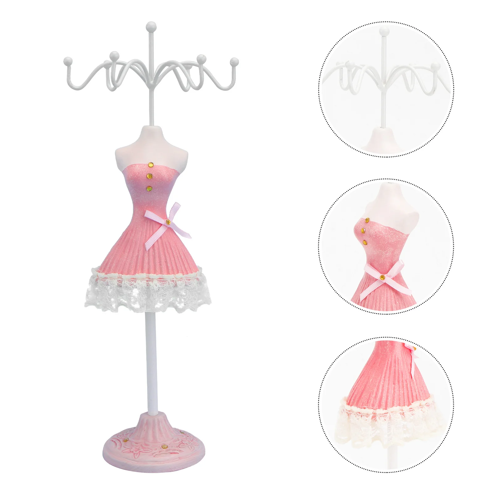 Rotating Display Stand Earring Showing Shelf Practical Pink Unique Necklace Rack