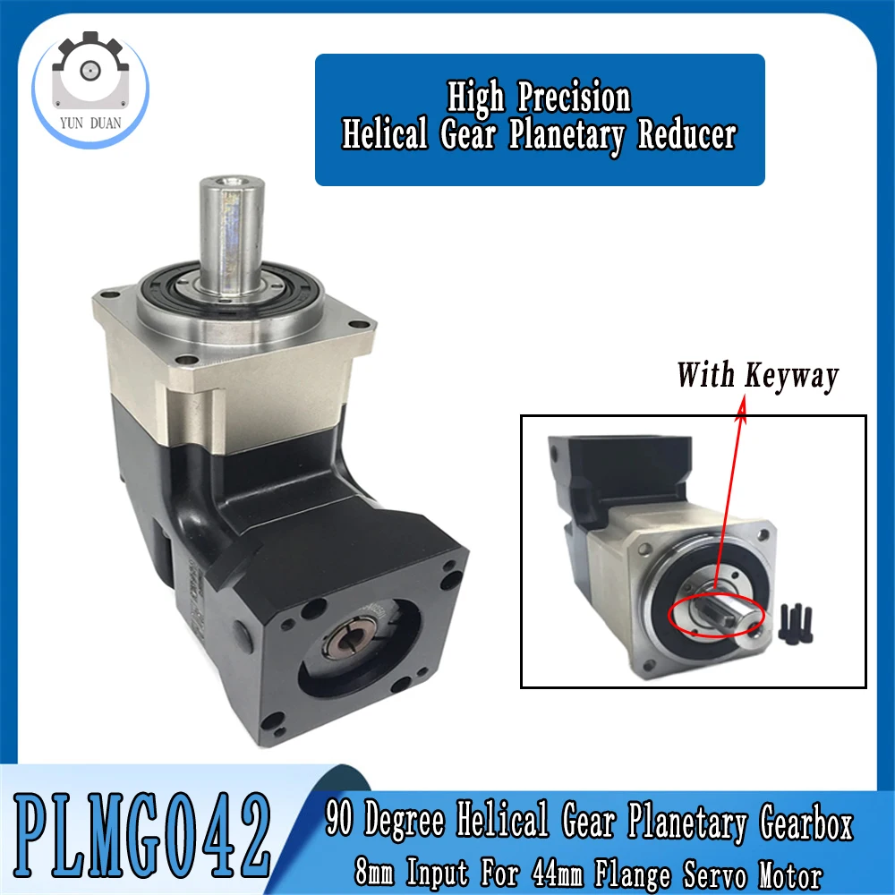 

Right Angled Planetary Gearbox Helical Gear Corner Reducer Ratio 3:1-70:1 ≤8Arcmin 8mm Input For 40mm Flange Servo Motor