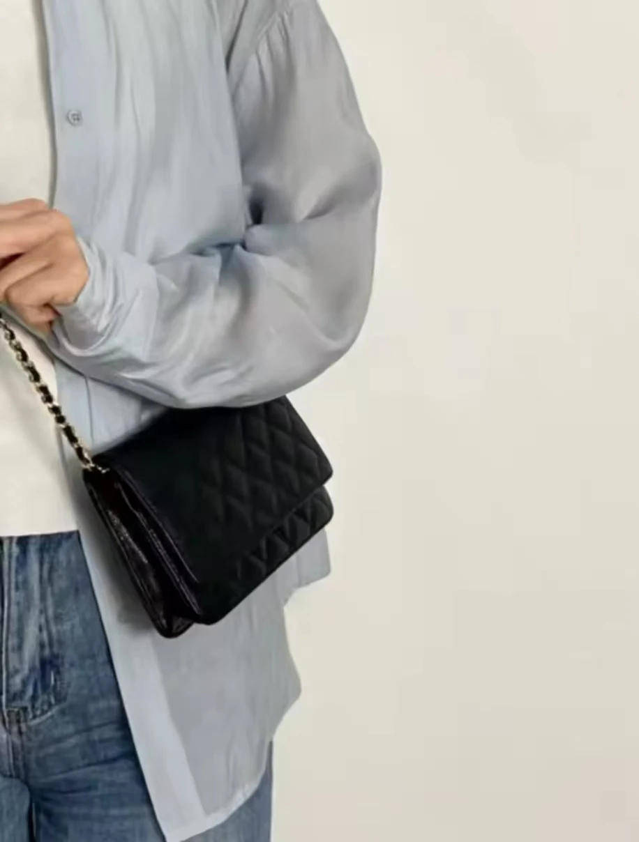 

LUXURE BAG caviar leather foreskin leather bag diamond grid small square bag single shoulder crossbody bag tote bag diagonal cro