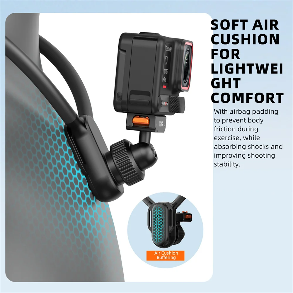 VRIG AC-82 Magnetic Neck Mount Chest Strap for Insta360 Ace Pro 2 X5 Quick Release POV Holder Action Camera Accessories