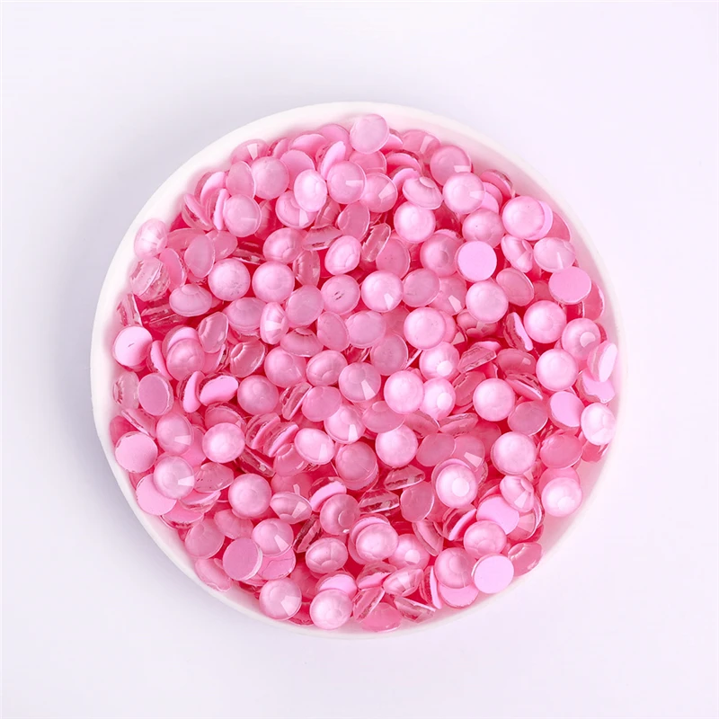 High Quality SS6-SS30 Neon Light Pink Glass Flatback Rhinestone Glitter Round Glue On Gemstones for DIY Crafts Embellishments