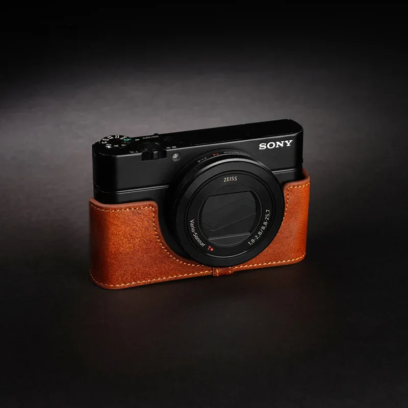 

For Sony RX100 M7 RX100 M6 RX100VII Genuine Leather Half Case