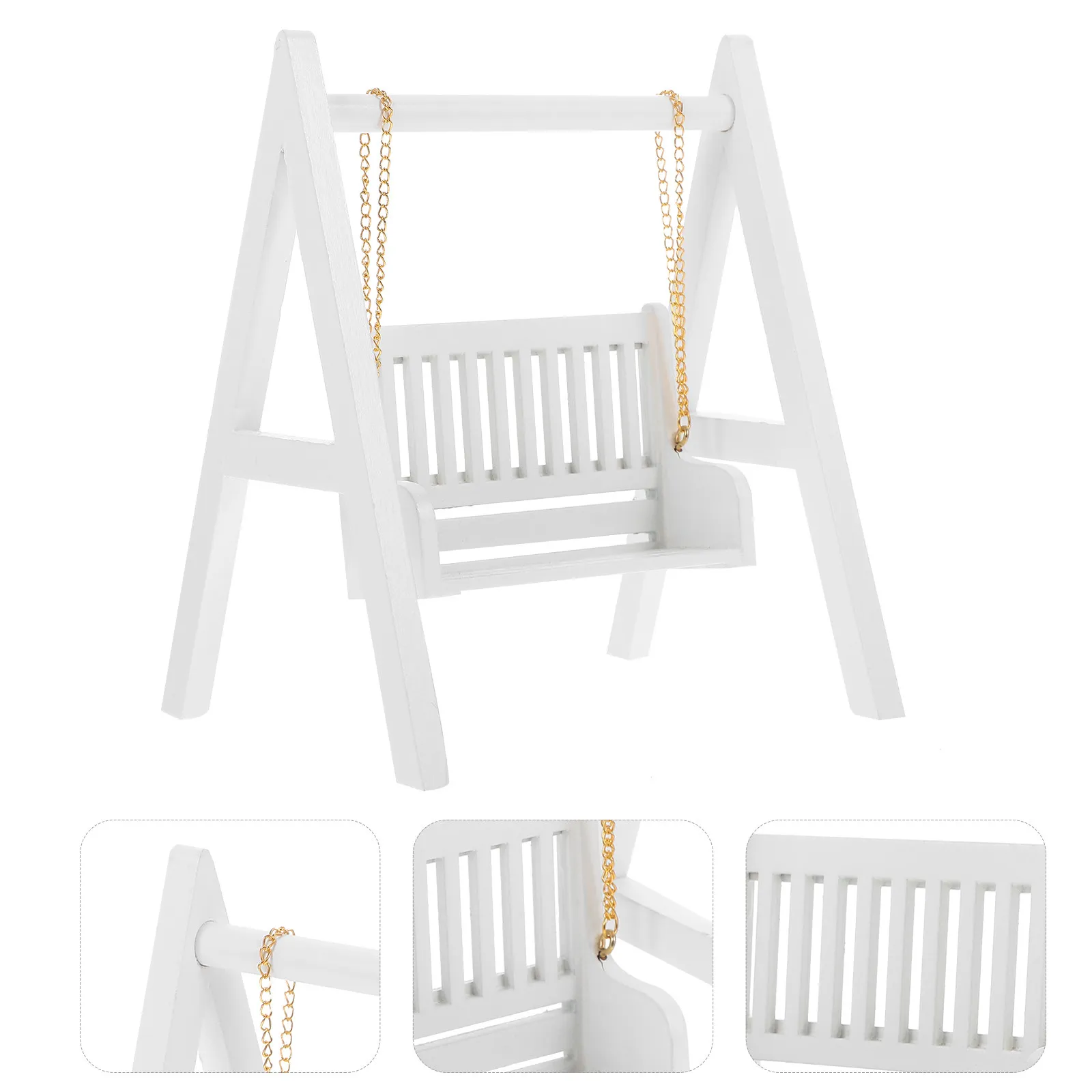 

Миниатюрные качели для кукольного домика: декоративный аксессуар для интерьеров миниатюрных домов, украшение для рабочего стола, микроландшафтный орнамент, удобный и яркий.