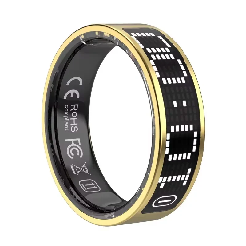 IP68 Waterproof Digital LED Display Screen Smart Ring Date Touch Button Muslim Counter Heart Rate HRV Health Tracker
