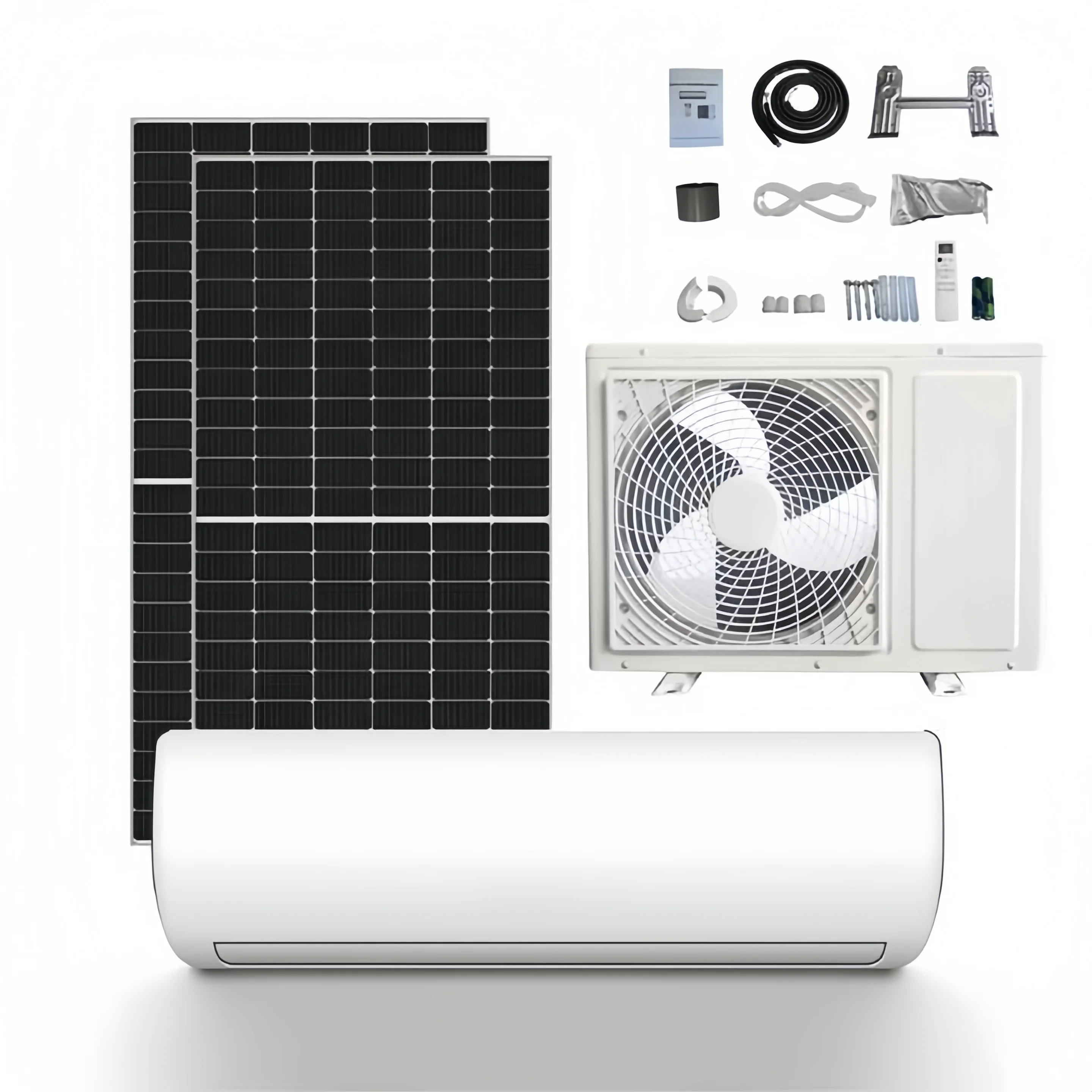 12000 Black Mini Split Multi Zone 1.5 Ton 2hp Inverter  Powered air Conditioner Solar System Complete Set Price