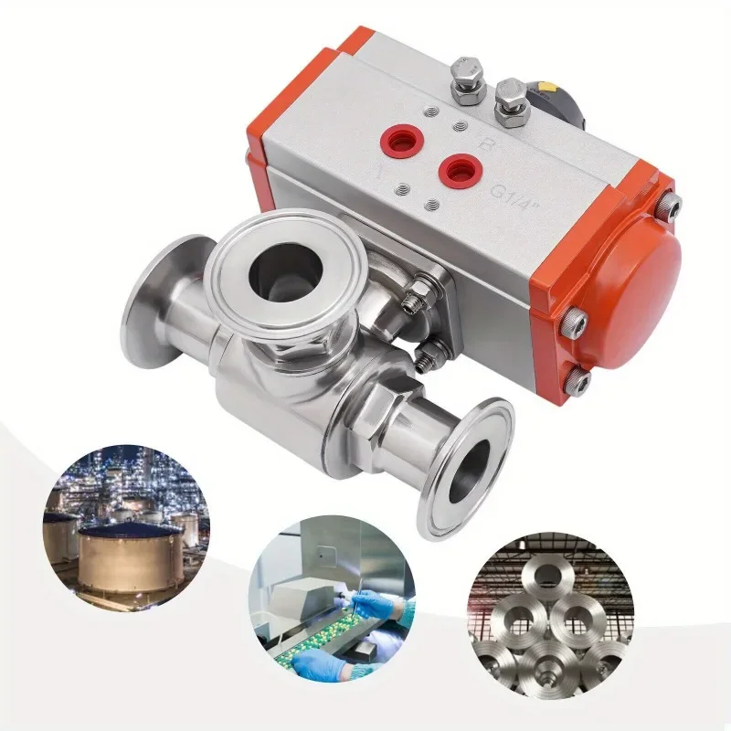 

1 Inch T Type Tri Clamp Sanitary Pneumatic Ball Valve 304