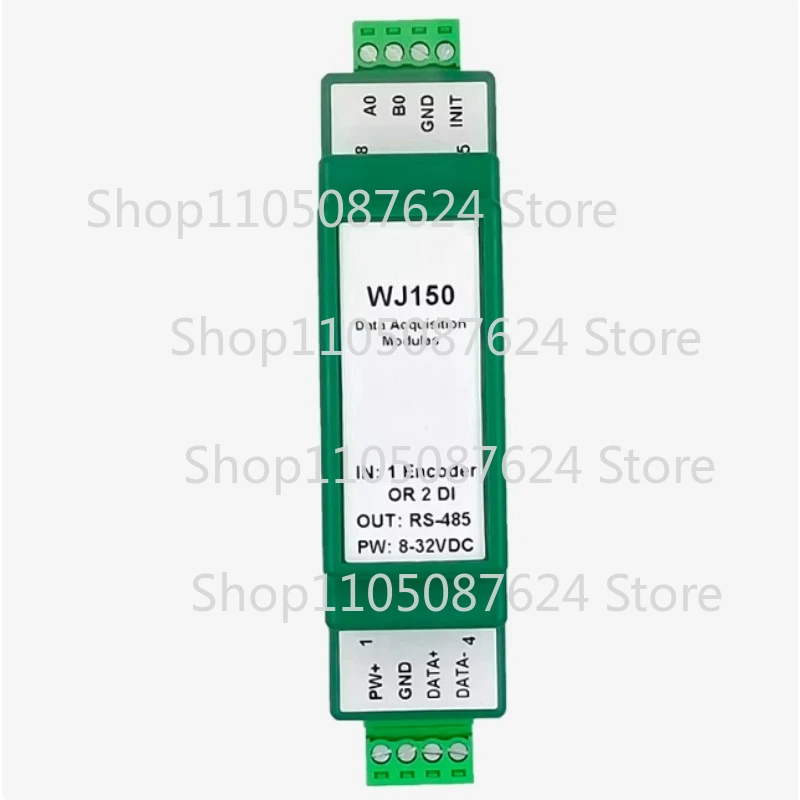 

Модуль Modbus RTU WJ150-485: 1-канальный счетчик импульсов энкодера или 2-канальный высокоскоростной счетчик дискретных входов (DI)