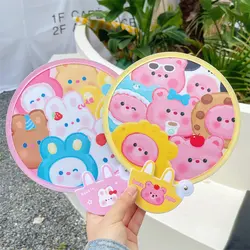 1 PCS Cartoon Small Group Fan Summer Girl Outdoor Photography Reflective Plate Small and Portable Folding Fan