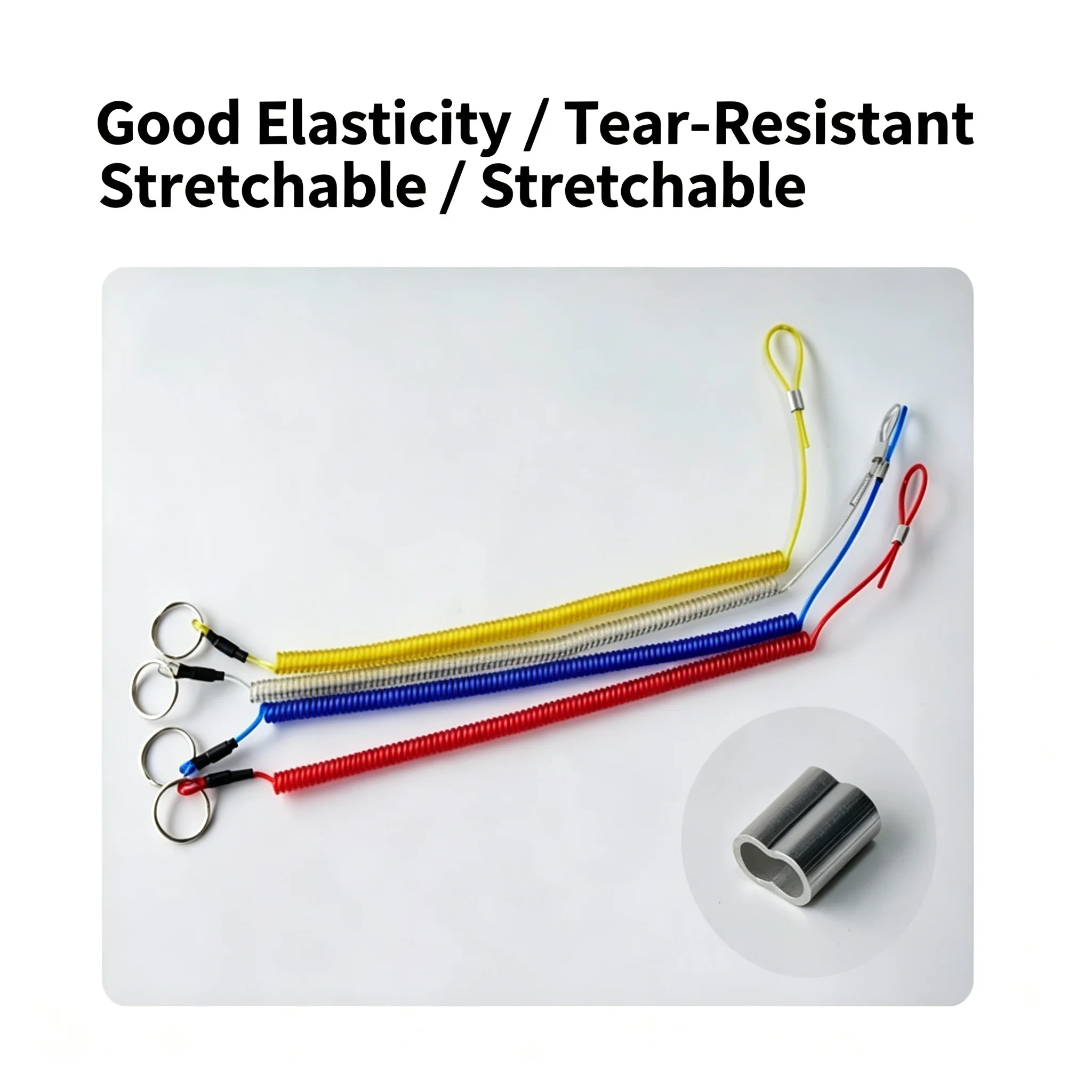 Retractable Spring Steel Wire Anti-lost Lanyard, Coiled Protection Rope for Arcade Game Hammer Drum Stick Accessories