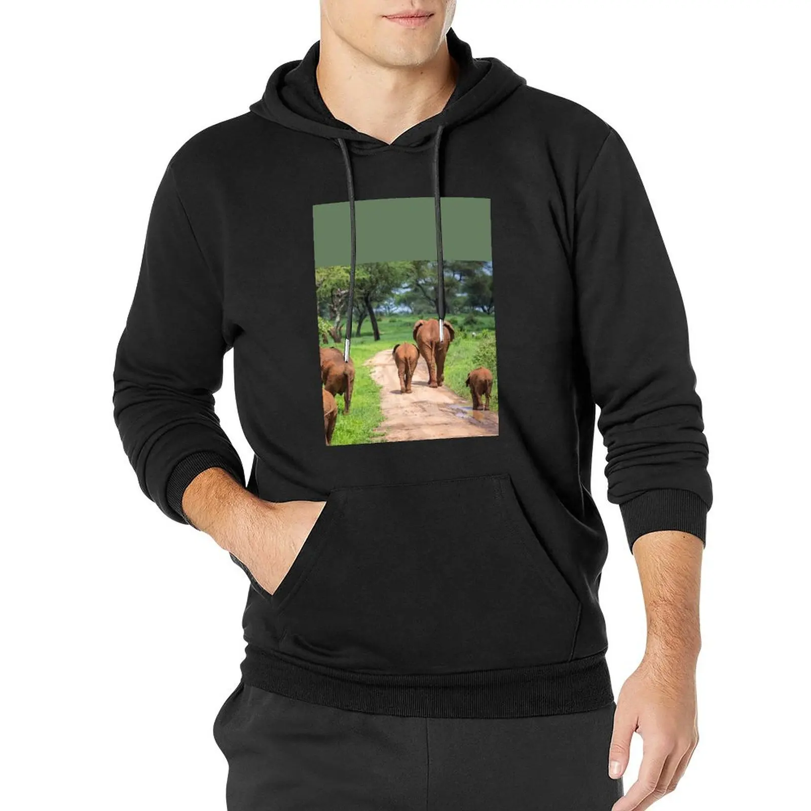 

Tanzania. Tarangire National Park. Elephants. Pullover Hoodie autumn clothes for men anime clothes men wear new hooded tee