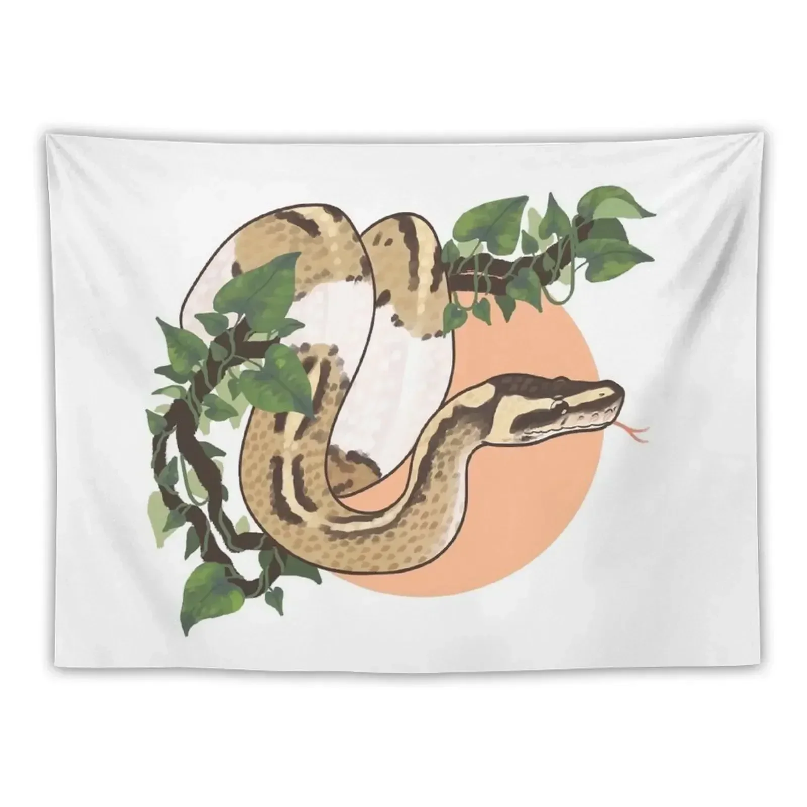 Ball Python on a Vine Tapestry Room Decorating Aesthetic Decoration Wall Tapestry