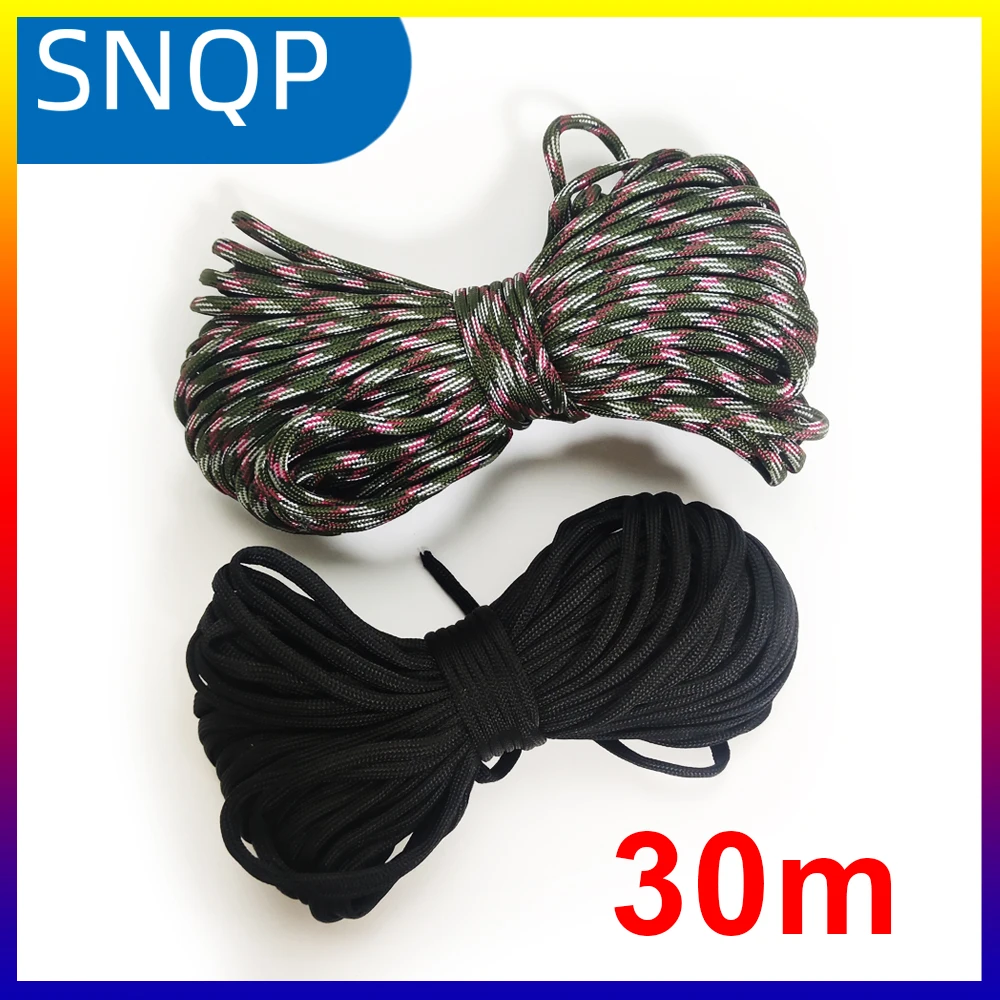 30M Paracord Outdoor Camping, Survival Lanyard, Parachute Rope, Walking Tent Accessories
