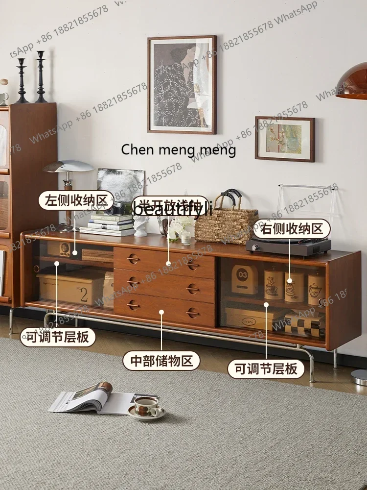 

D178 Solid wood TV cabinet medieval Nordic living room Japanese style modern simple TV cabinet Y96