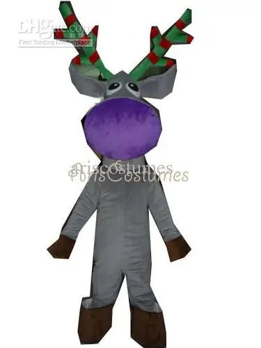 New Adult Halloween Christmas Deer Reindeer Mascotte Fancy Cartoon Mascot Costume Plush Fancy Dress Mascot Costume