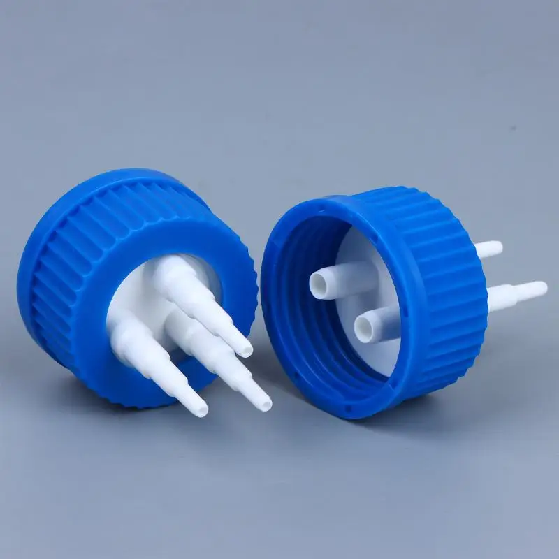 GL45 Safety Feeding Bottle Cap 1/2/3/4 Mouth Reactor Adapter Suitable for Lab Factory Scientific Research Reagent Handling
