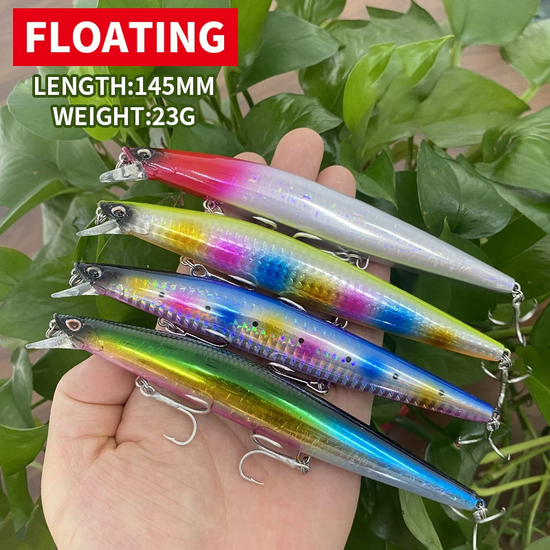 Floating Minnow Lure 145mm 23g Pesca Wobblers Hard Plastic Fishing Bait Casting Isca Artificial for Pike Bass Trout Minnow