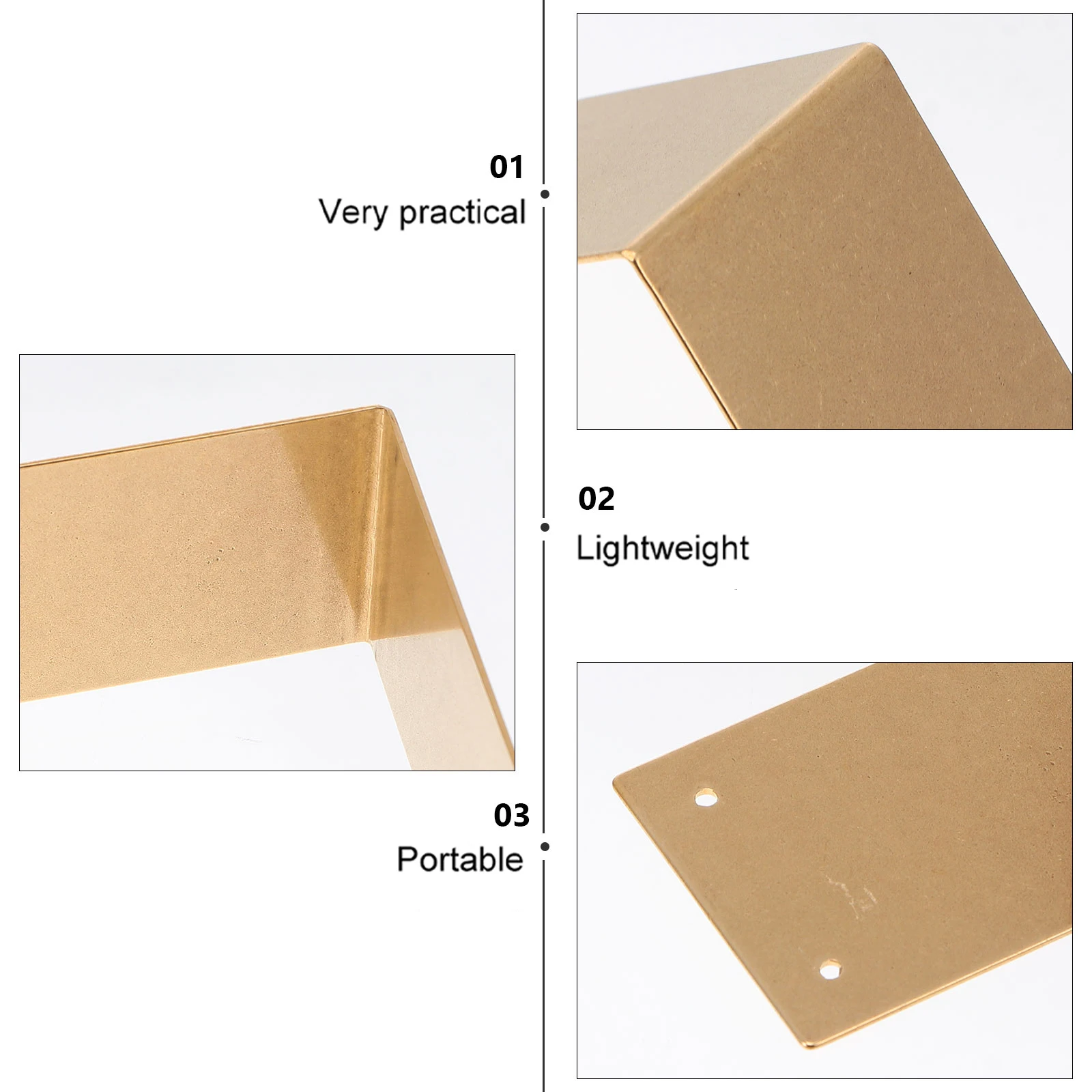 

4 Pcs Copper Corner Guards Durable Office Desk Connectors Furniture Joint Right Angle Braces Box Fasteners Case Joint