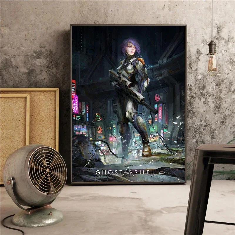 Ghost in The Shell Manga Movie Poster Futurism Science Fiction Theme Comics Film Canvas Painting Wall Art for Room Home Decor