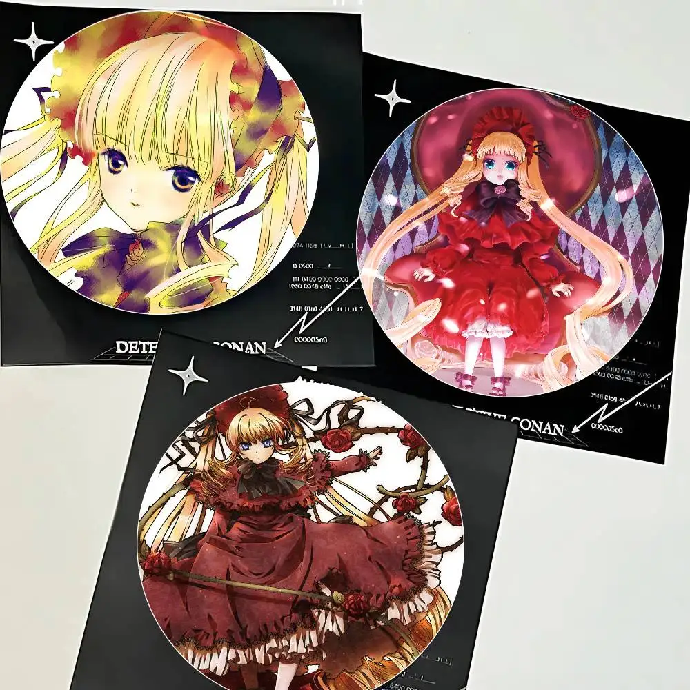 Shinku Anime R-Rozen M-Maiden Round Badge Lapel Pins For Backpacks Briefcase Laser Brooch Clothes Gifts