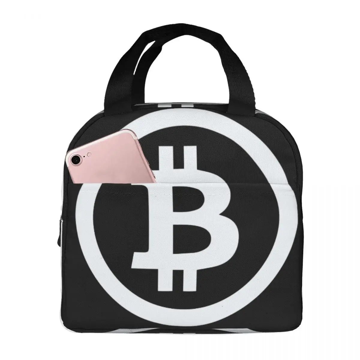 Bolsa de almuerzo de Bitcoin BTC Crypto Currency Unisex, enfriador portátil, caja de almuerzo aislada, caja de comida Bento