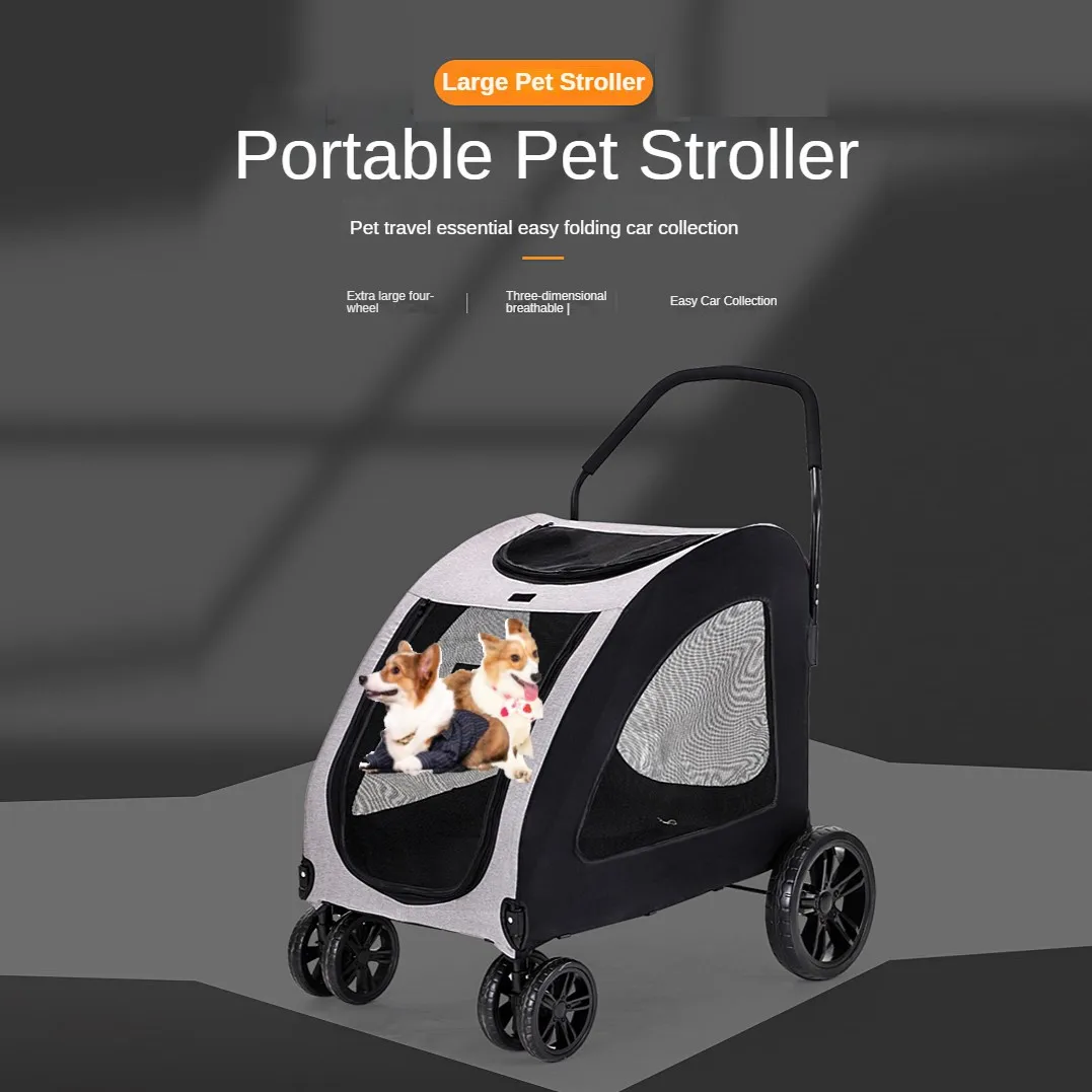 

Pet Dog Cart Medium Large Dogs Elderly Dog Disabled Walking Stroller Lightweight Portable Foldable Dog Walking Cart Pet Carrier