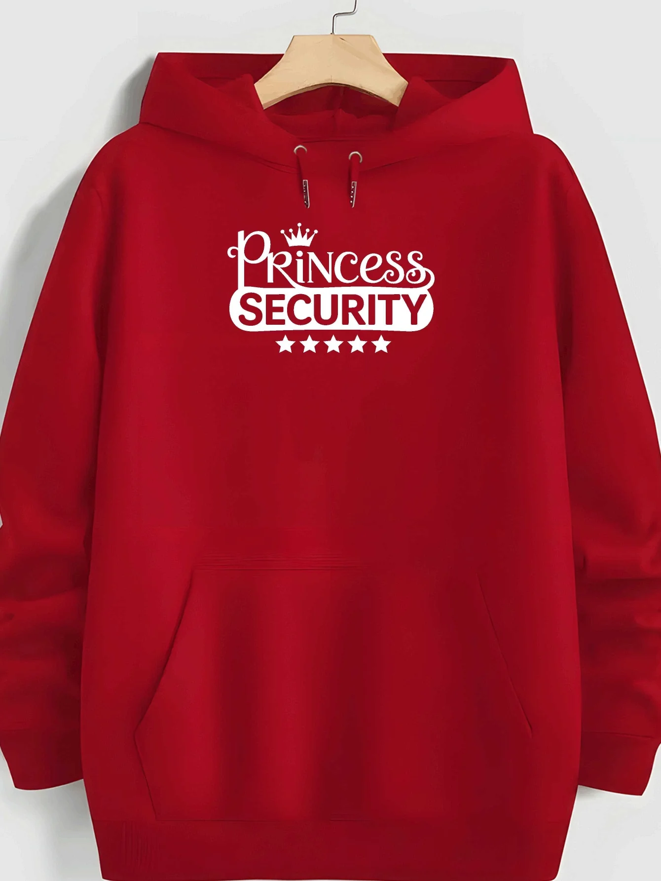 Princess Security Hoodie Funny Crown Star Graphic Print Pullover Sweatshirt Men WomenCasual HumortreetwearLongSleeveHooded Tops