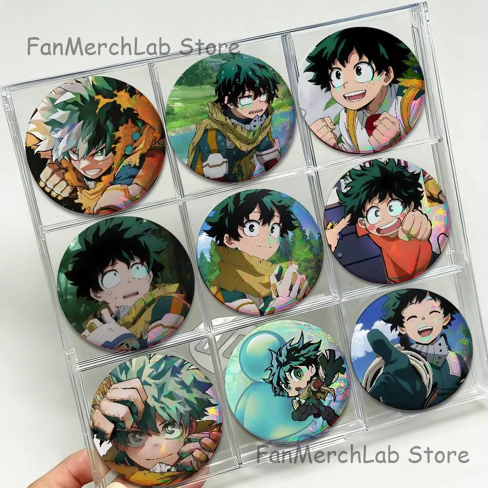 D-Deku Anime I-Izuku M-MidoriyS Anime Enamel Pin Badge Cartoon Round Brooch Accessories on Backpack Gifts - view 2