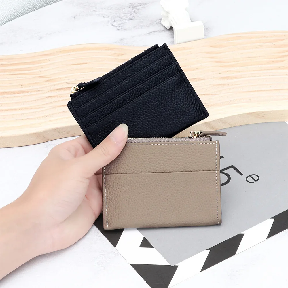 

Women's Multi-functional Card Holder Zipper Coin Purse Leather Driver's License 2-in-1 Bank Card Bag Compact Coin Pouch