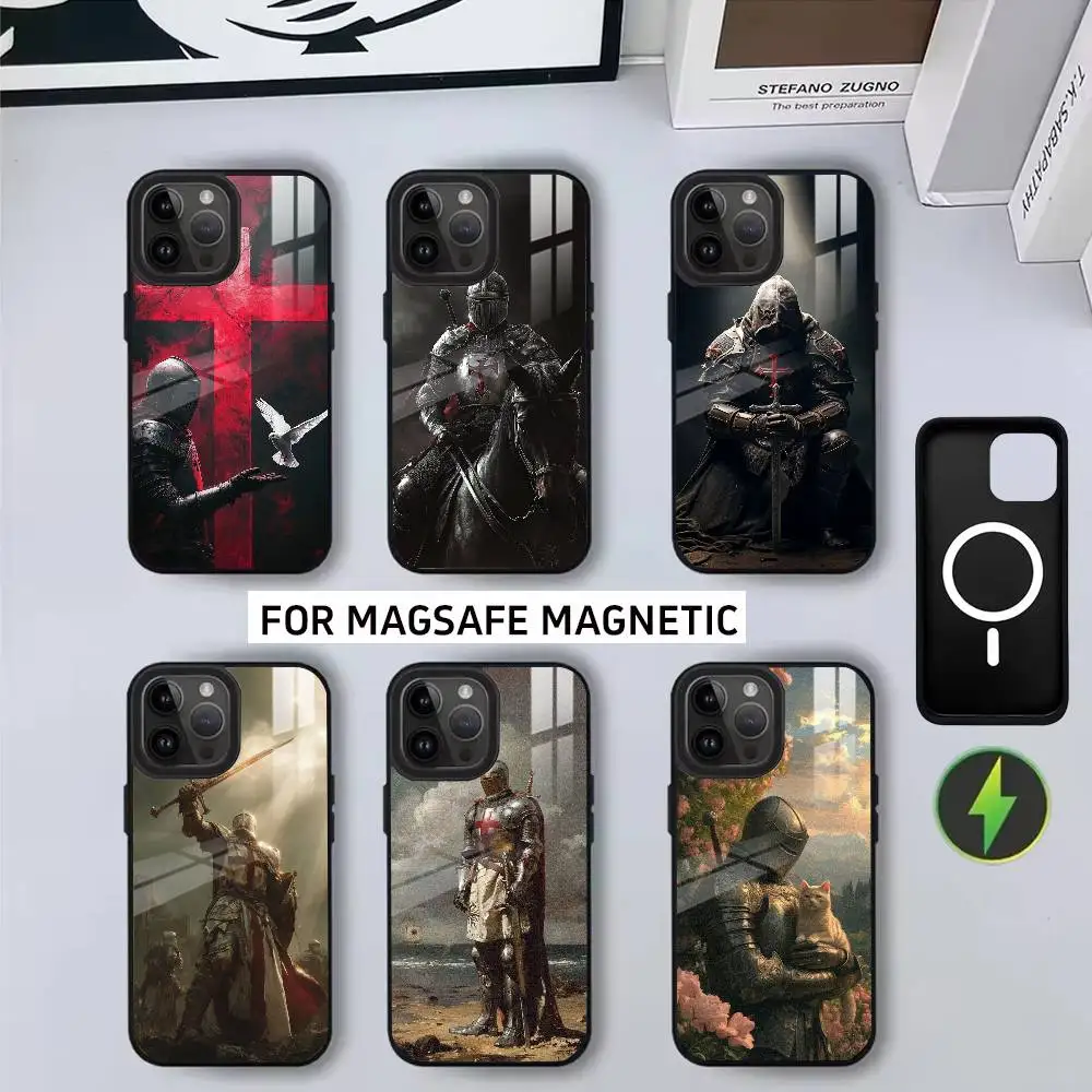 

K-Knights T-Templar Phone Case For iPhone17,16,15,14,13,12,11 Plus,Pro Magnetic with Magsafe Wireless Charging