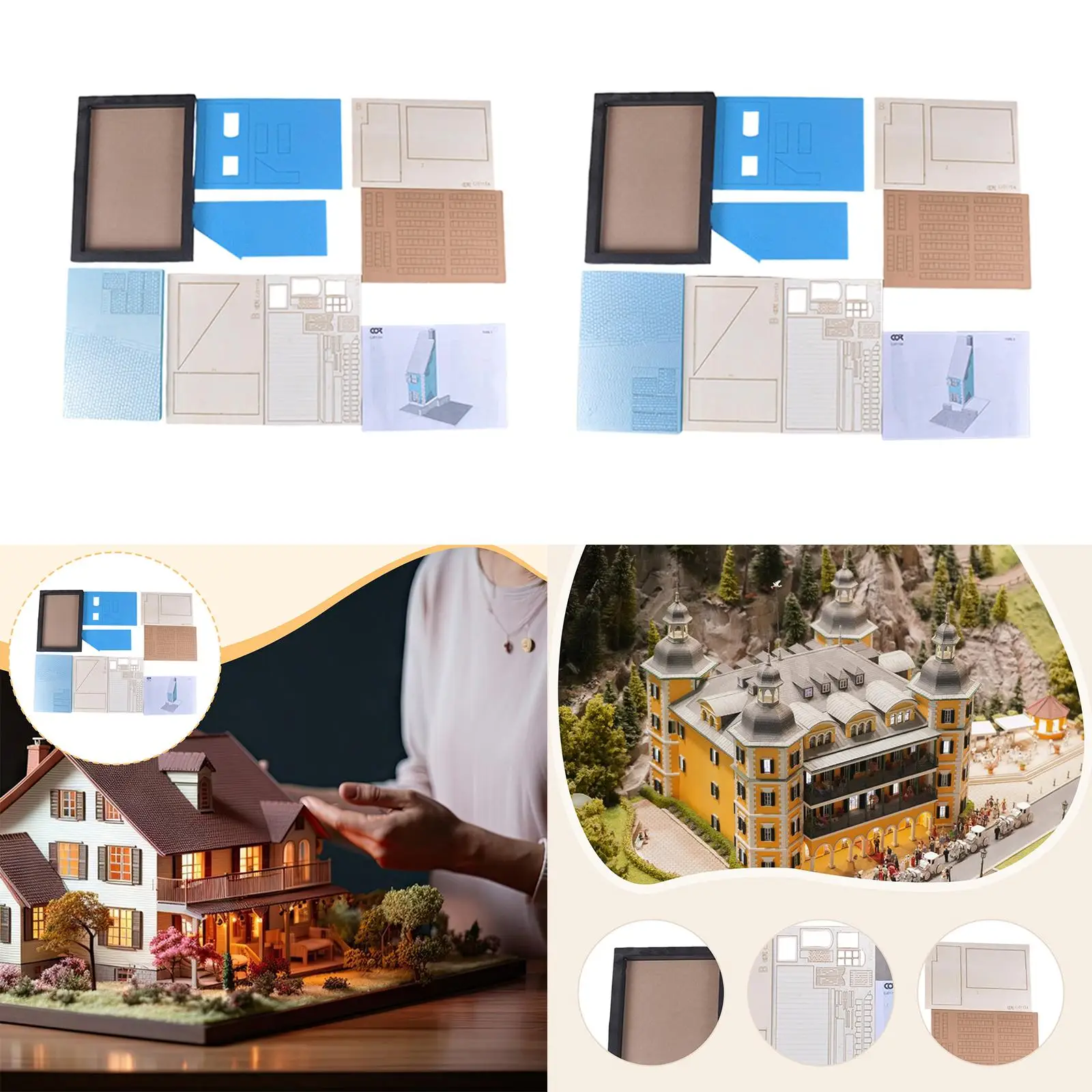 1/35 Bouwmodel Kit, Micro Landschap, DIY, Ornament Hout Schuim Onvoltooide Zandtafel Architectuur Model Landschap Layout