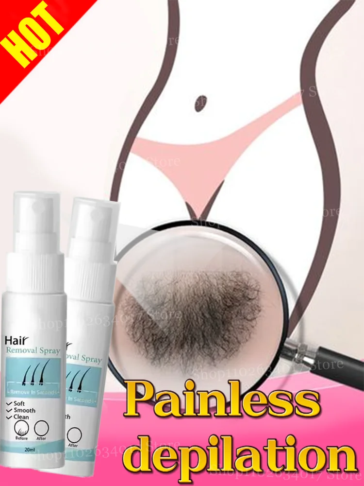 New experience of painless hair removal. The spray clears with one touch