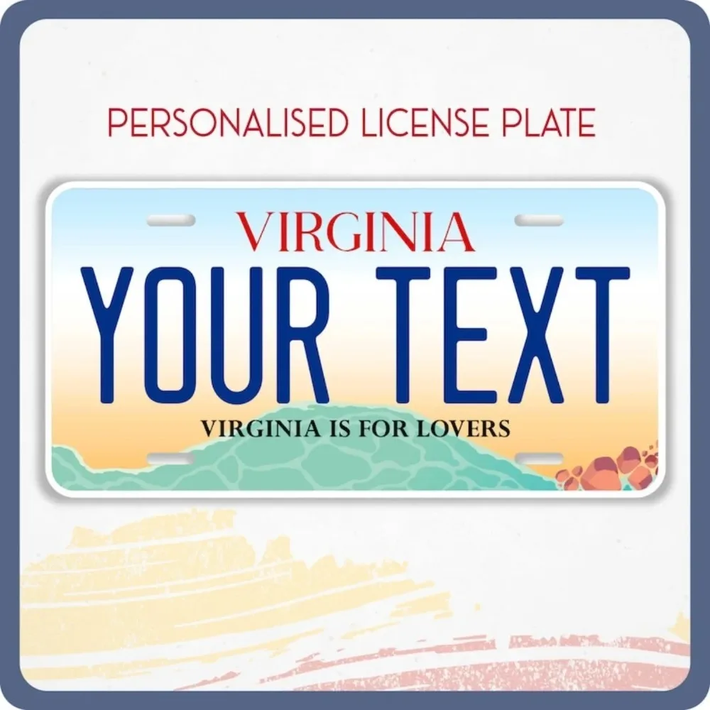 لوحة ترخيص فيرجينيا - شخصية مخصصة | علامة الغرور لجميع أنواع المركبات (السيارة/الشاحنة/الدراجة النارية) #1