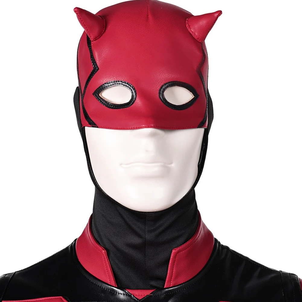 بدلة قفز كوسبلاي للرجال من فيلم الشرير مات موردوك، زي حزام قناع، بدلة حمراء للعب الأدوار، بدلة حفلات الهالوين