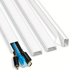 4pcs 62.8in Cable Cover Wall, White Wire Cover for Wall, Paintable Cord Cover Wall Kit, Cord Hiders for TV on Wall, Hide Cords