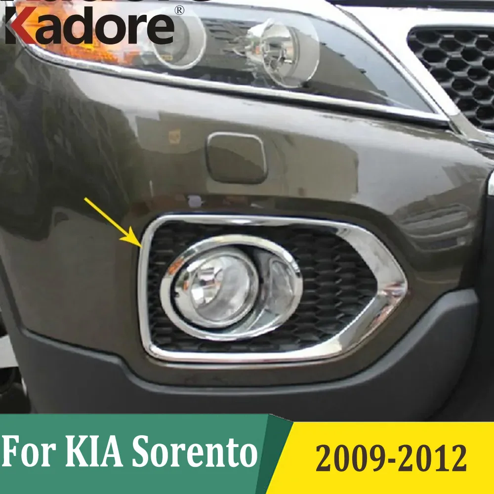 For KIA Sorento 2009 2010 2011 2012 Chrome Front Rear Foglight Fog Light Cover Trims Exterior Accessories Car Sticker Styling